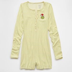American Eagle Grinch Plush Romper PJ